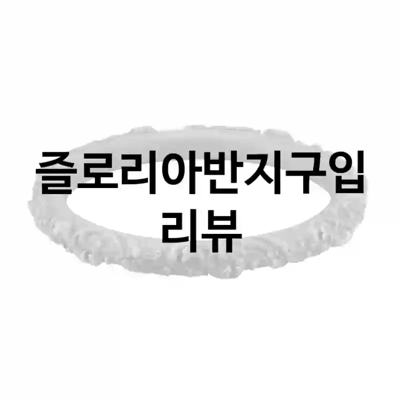 즐로리아반지구입 리뷰