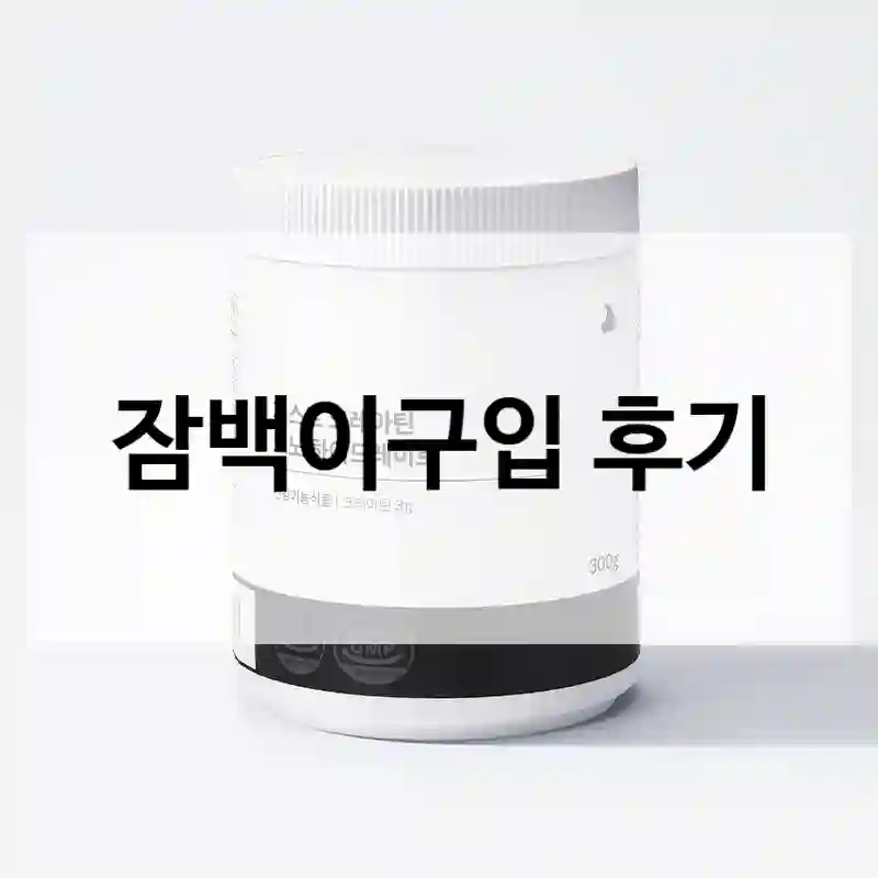 잠백이구입 후기